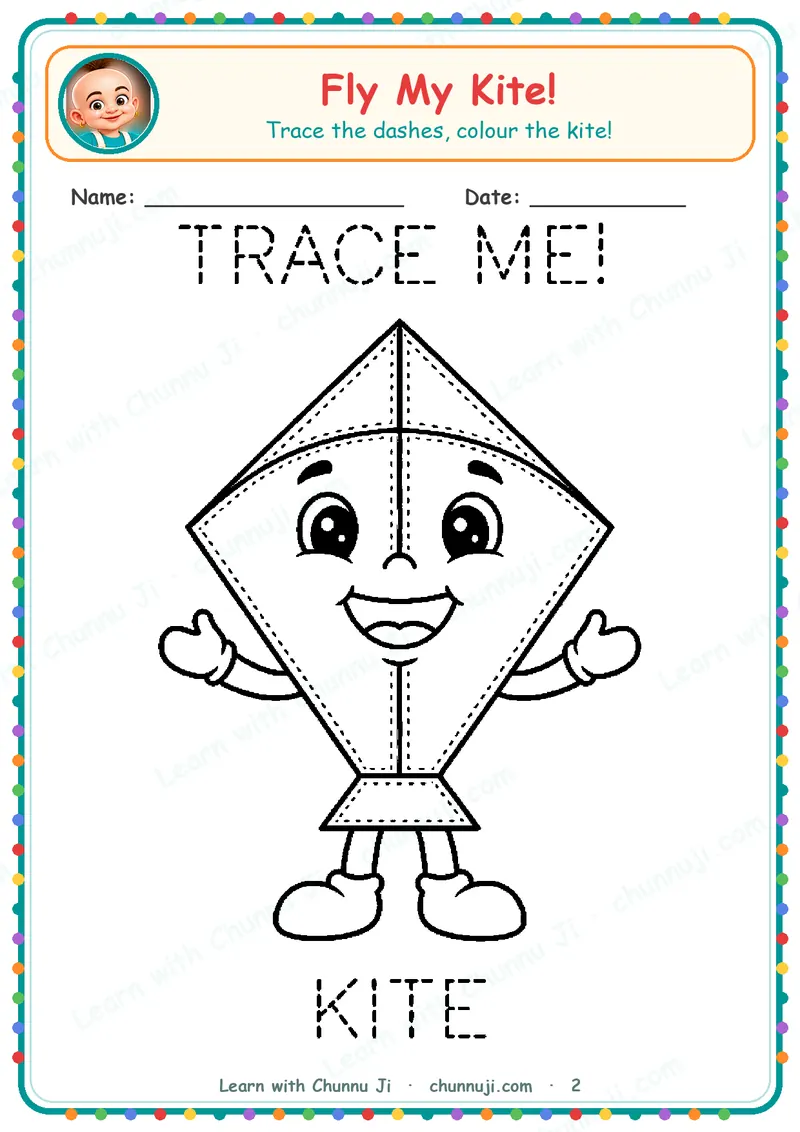 Fly My Kite! Free Kite Colouring & Tracing Book · 2