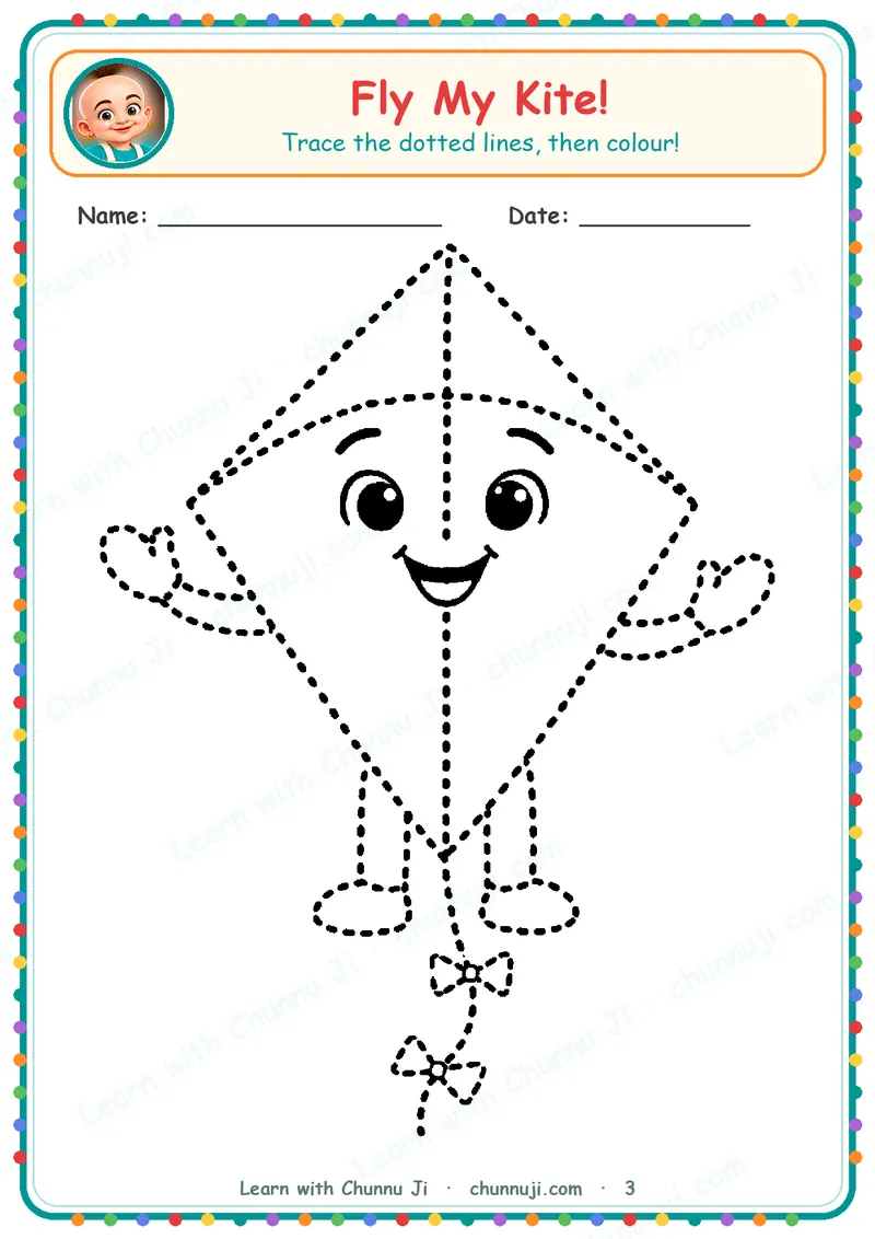 Fly My Kite! Free Kite Colouring & Tracing Book · 3
