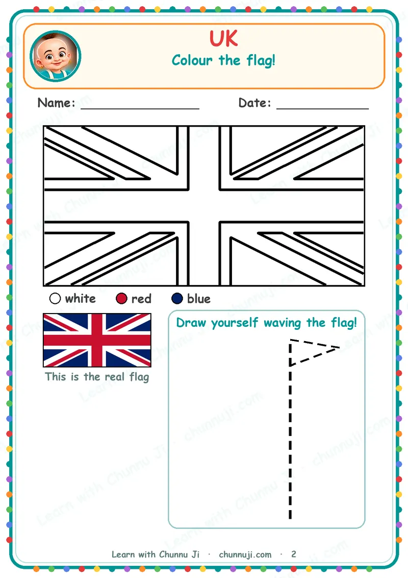 My Country: United Kingdom, Free Flag Colouring Book · 2