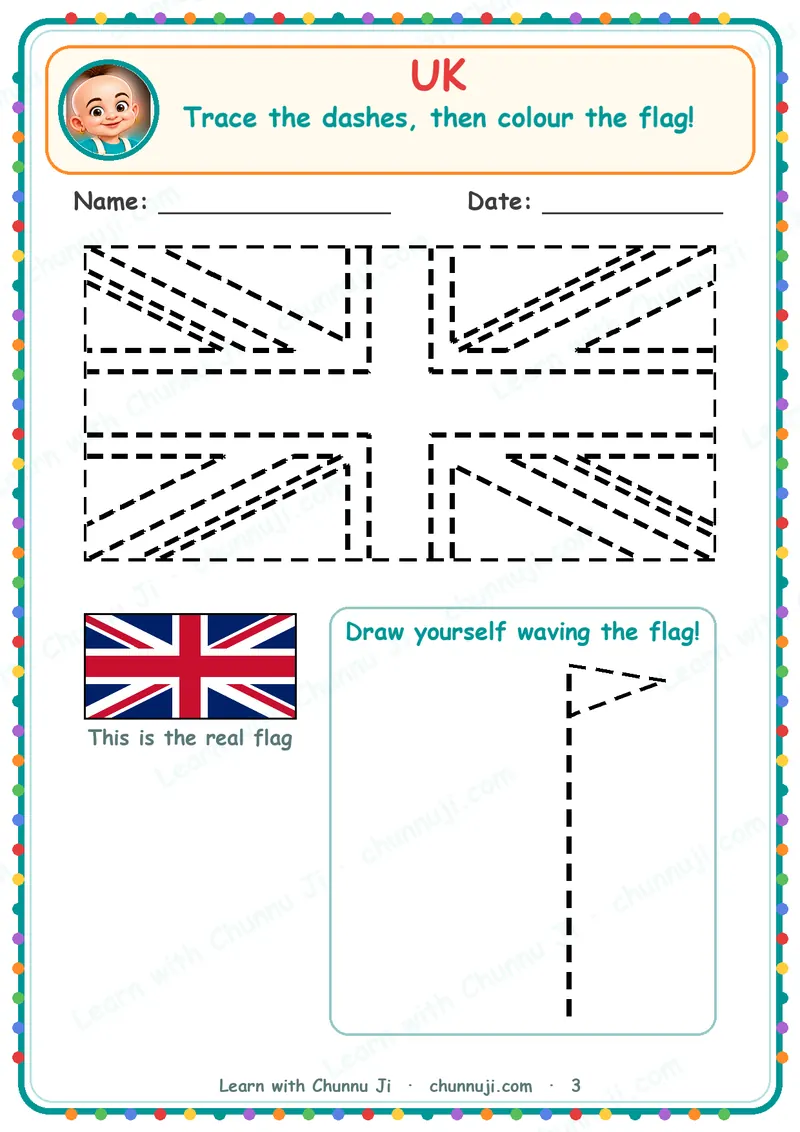 My Country: United Kingdom, Free Flag Colouring Book · 3