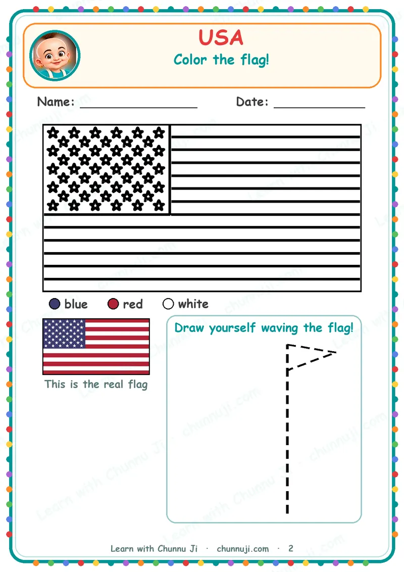 My Country: USA, Free Flag Coloring Book · 2