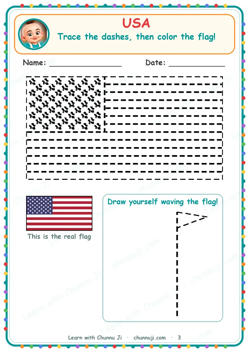 My Country: USA, Free Flag Coloring Book · 3