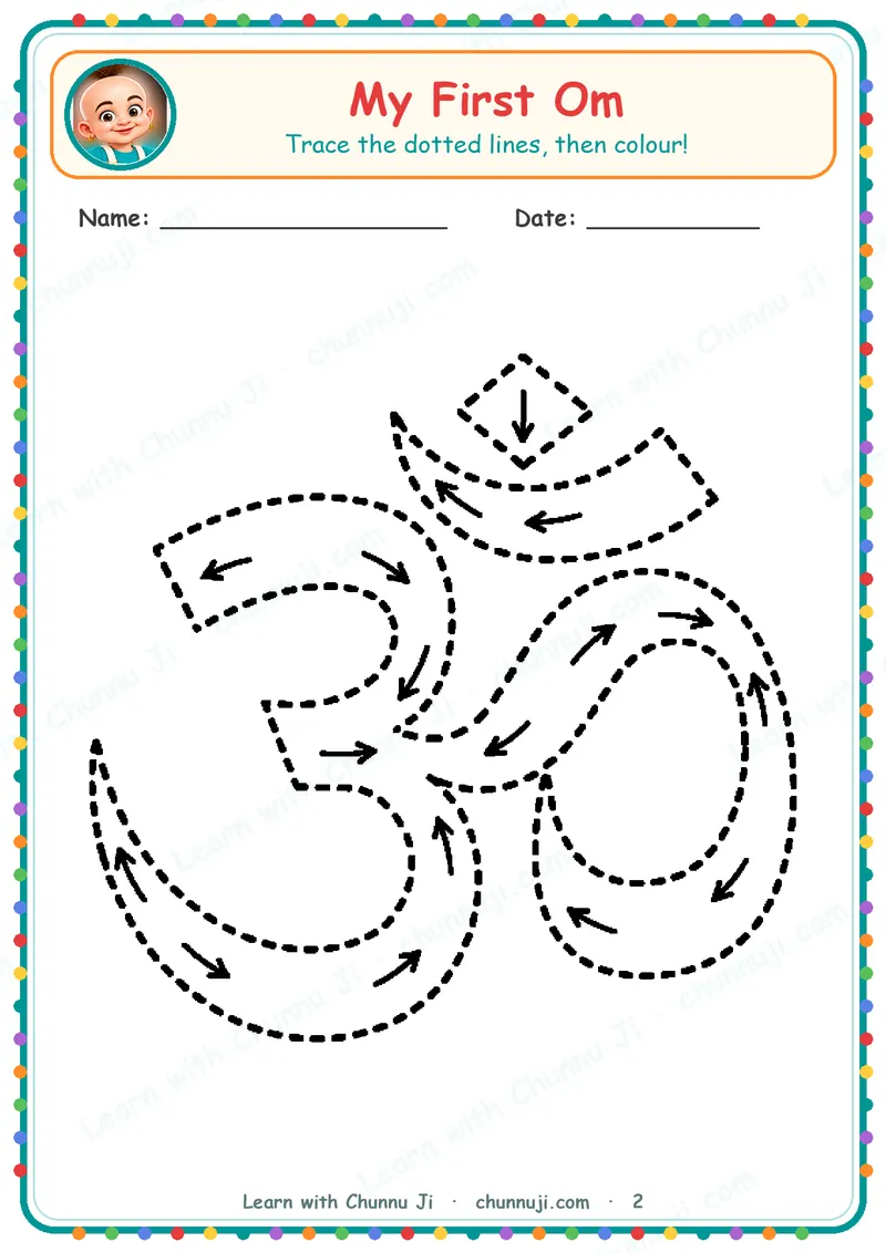 My First Om: Free Om Tracing & Colouring Worksheets · 2