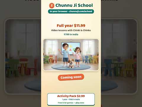 Chunnu Ji Activity Pack – Learning Games for Ages 3–4 🎒 | ₹199 / $2.99 for 1 Year #shortsfeed